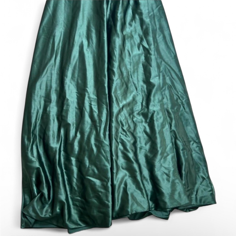 Green Satin Prom Dress - Picture 3 of 5